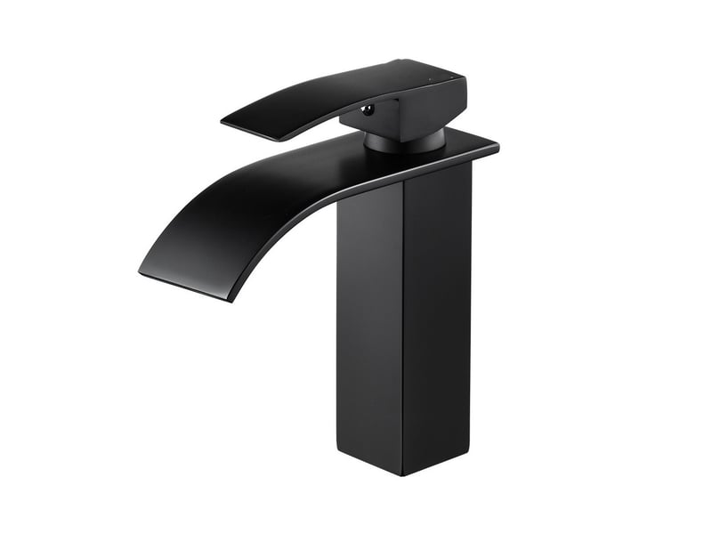 Robinet lavabo cascade noir – eau chaude et froide - Conforama A