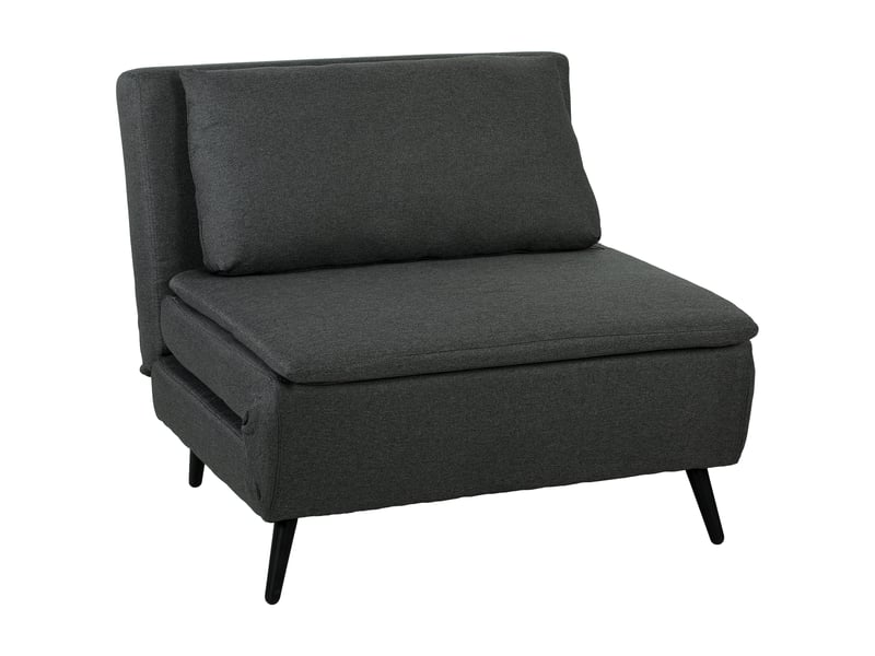  Fauteuil convertible 3 en 1 en lin dossier inclinable gris foncé 90 x 89 x 79 cm  - Conforama B