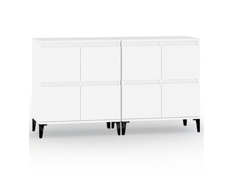 Buffets 2 pcs blanc 60x35x70 cm bois d'ingénierie - Conforama A