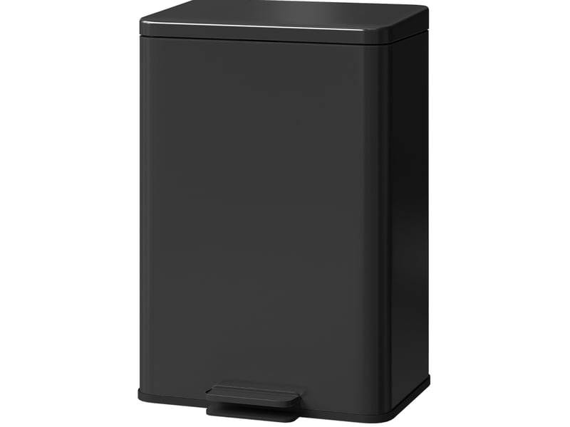 Poubelle à pédale 20 l – 34,2 x 30,6 x 44,2 cm – noir mat – couvercle à fermeture douce - Conforama D