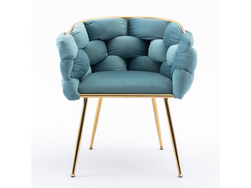  Fauteuil d'accent moderne,58x59x75 cm,avec accoudoirs,velours,bleu  - Conforama D