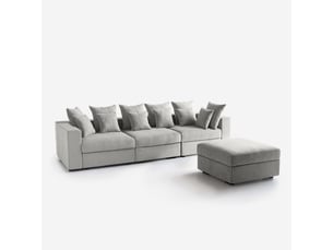 Canapé droit fixe AHD AMAZING HOME DESIGN  5 places Tissu argenté