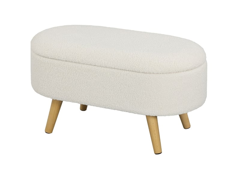  Banc de rangement tcqpz avec couvercle 82 x 41 x 45 cm polyester blanc  - Conforama A