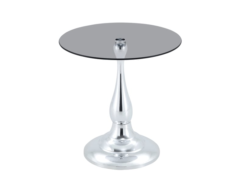  Table d’appoint ronde en verre trempé – design moderne argenté – ø 50 x h 51,5 cm  - Conforama A
