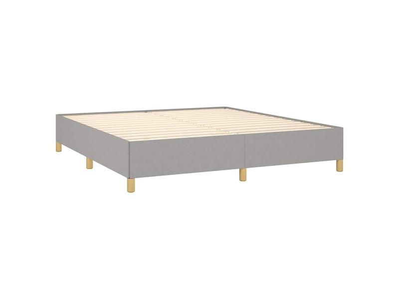  Lit double- lit adulte -  cadre de lit à lattes gris clair 160x200 cm tissu  - Conforama C