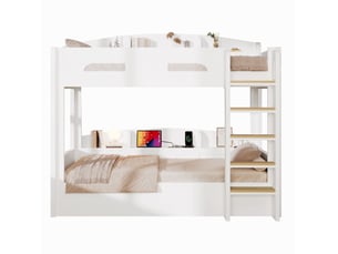 Lit superposé 90x200 cm <strong>MODENVIE</strong>  <strong></strong> coloris blanc