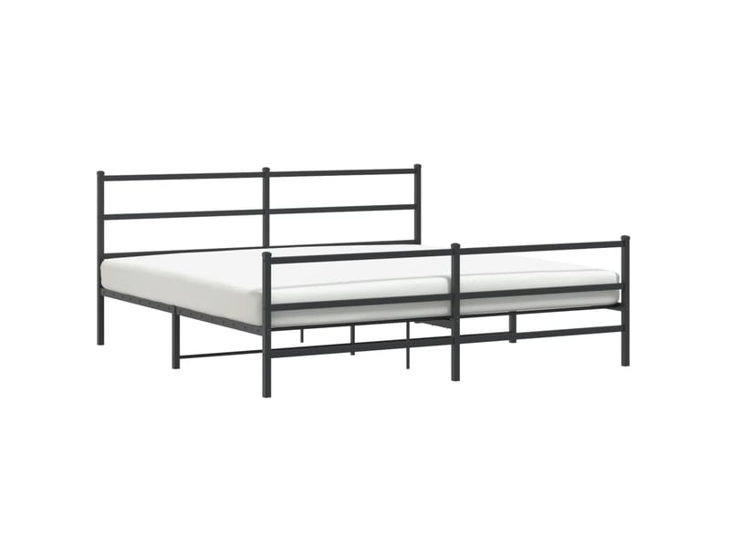  Lit double- lit adulte -  cadre de lit métal sans matelas avec pied de lit noir 200x200cm  - Conforama A