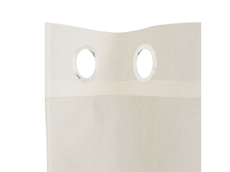  Lot de 2 rideaux en voile, voilages avec œillets crème 140x260 cm cf44355  - Conforama E
