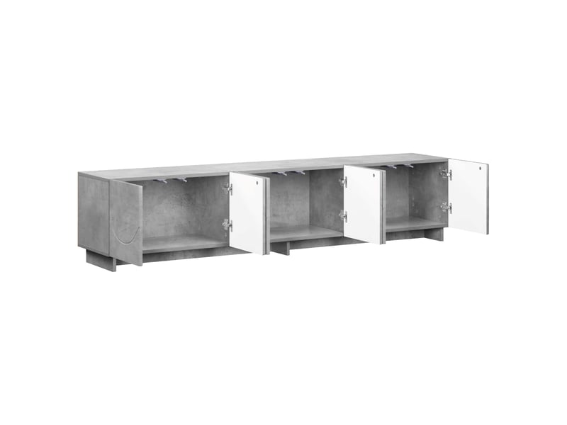  Meuble tv, banc tv 180x34,5x40 cm gris béton bois d'ingénierie shl17345  - Conforama C