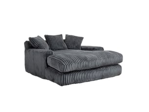 Canapé de sol modenvie en velours côtelé gris foncé 125 x 155 x 63 cm avec 3 coussins