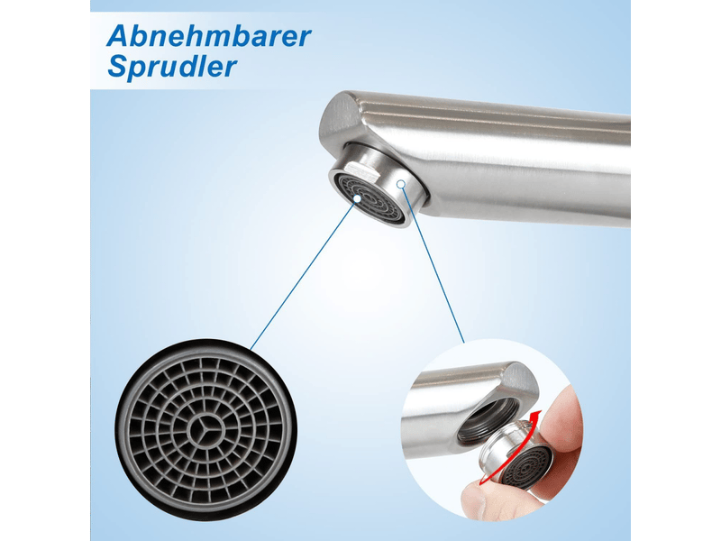  Nettlife robinet d'évier robinet chaudfroid robinet haute pression en acier inoxydable  - Conforama E