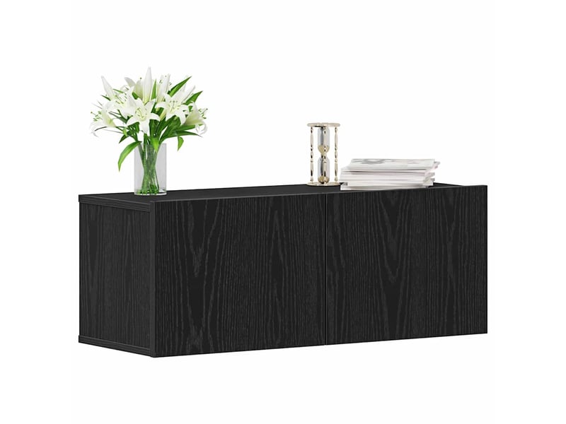  Meuble tv - banc tv - meuble de rangement 2 pcs chêne noir bois d'ingénierie  - Conforama C