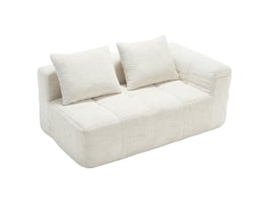 Canapé droit compressé fixe HAVRYA  2 places Tissu Beige