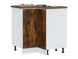 Armoire d'angle de cuisine porto chêne fumé bois d'ingénierie