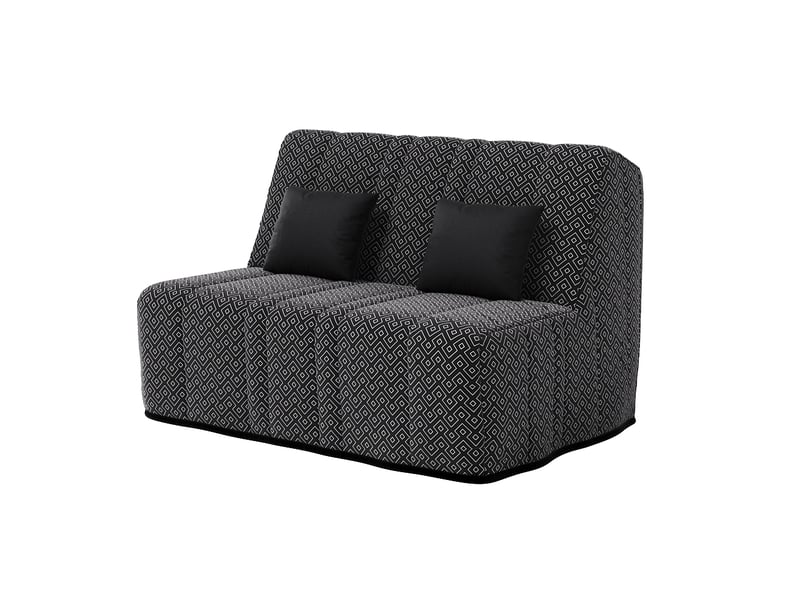 Banquette convertible gaia bz , couchage 160x200, avec 2 coussins offerts, géometrik noir  - Conforama C