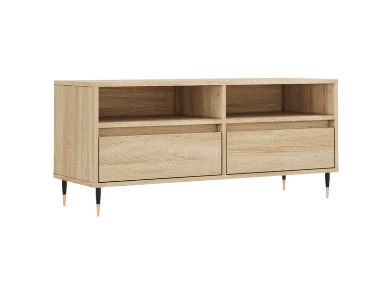  Meuble tv - banc tv - meuble de rangement chêne sonoma 100x34,5x44,5 cm bois d'ingénierie  - Conforama A