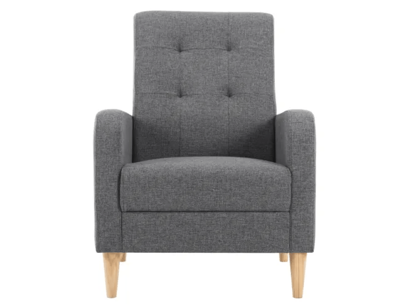  Fauteuil lounge 1 place style nordique, chaise rembourrée pour salon ou chambre  - Conforama A