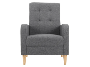 Fauteuil lounge 1 place style nordique, chaise rembourrée pour salon ou chambre