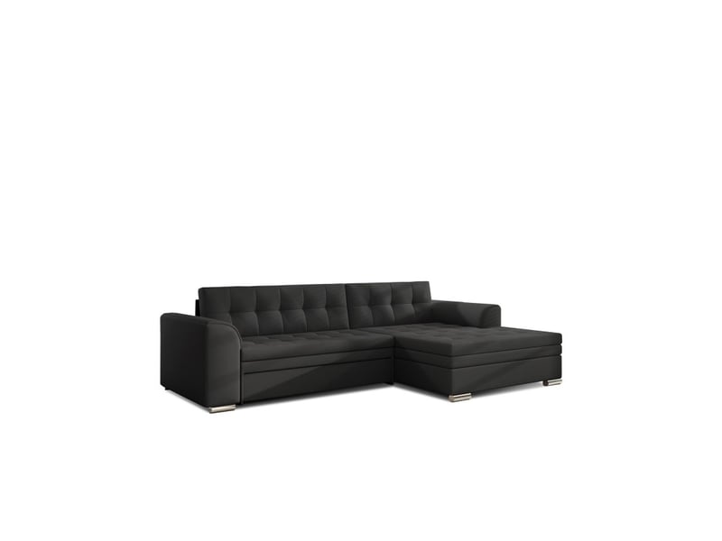 Canapé d'angle convertible conforto 4 places noir – angle droit - Conforama A