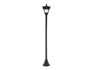 Lanterne solaire de jardin 15x15x120 cm à led style rétro métal noir