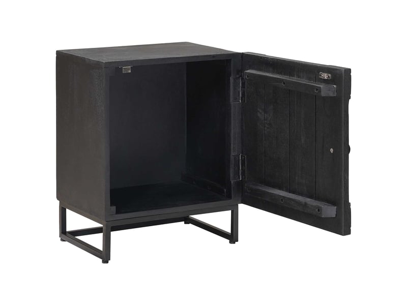  Table de chevet faite main noir 40 x 30 x 50 cm  - Conforama D