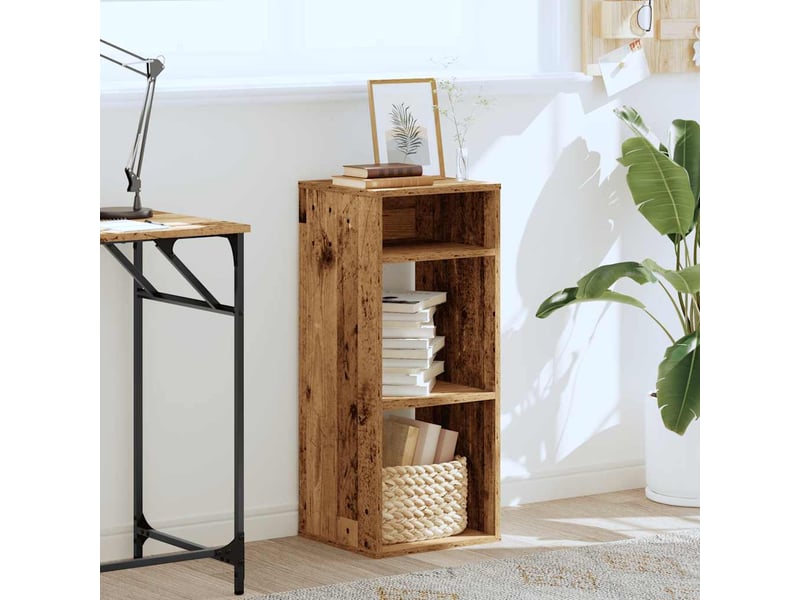  Bibliothèque, meuble de rangement salon vieux bois 34x31x80 cm bois d'ingénierie  - Conforama C
