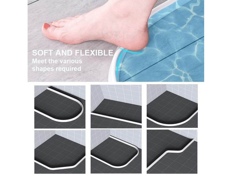  Seuil de douche pliable - 100 cm - barrière d'eau autocollante pour bord de douche - séparation sèche et humide pour comptoir de cuisine et évier  - Conforama E
