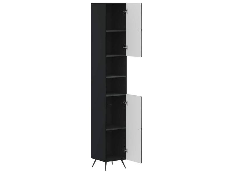  Colonne de salle de bain avec étagère ouverte breda noir  - Conforama C