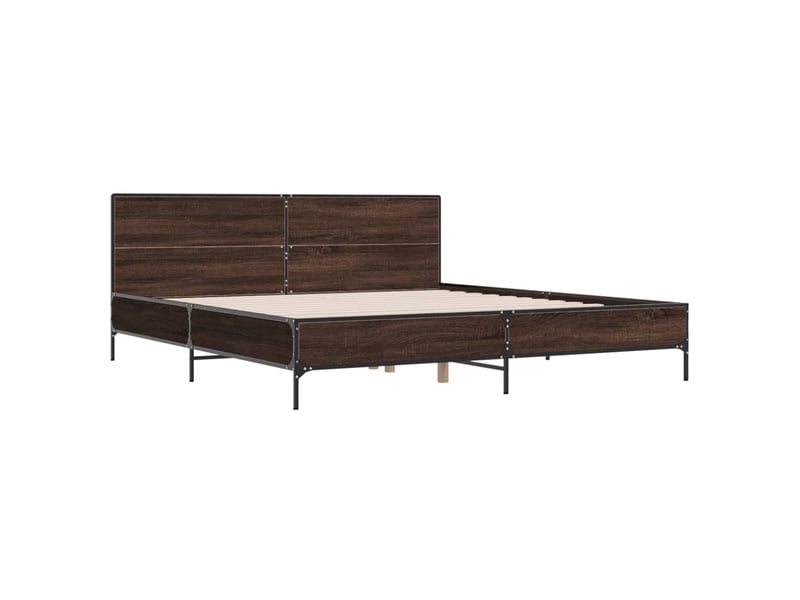  Lit double- lit adulte -  cadre de lit sans matelas chêne marron 200x200 cm  - Conforama B