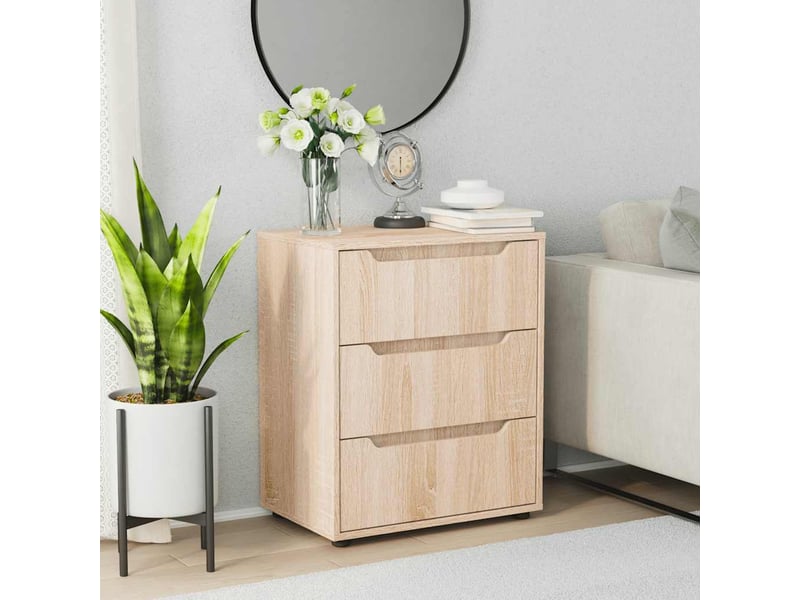  Buffet salon visnes chêne sonoma 60x40x73 cm bois d'ingénierie  - Conforama D