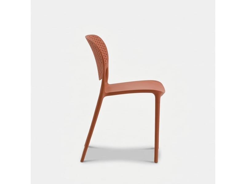  Lot de 2 chaises de salle à manger empilables marcelli - rouge  - Conforama D