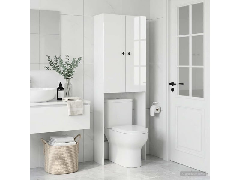 Armoire de toilette, meuble de toilette breda blanc brillant 66x25.5x190 cm - Conforama B