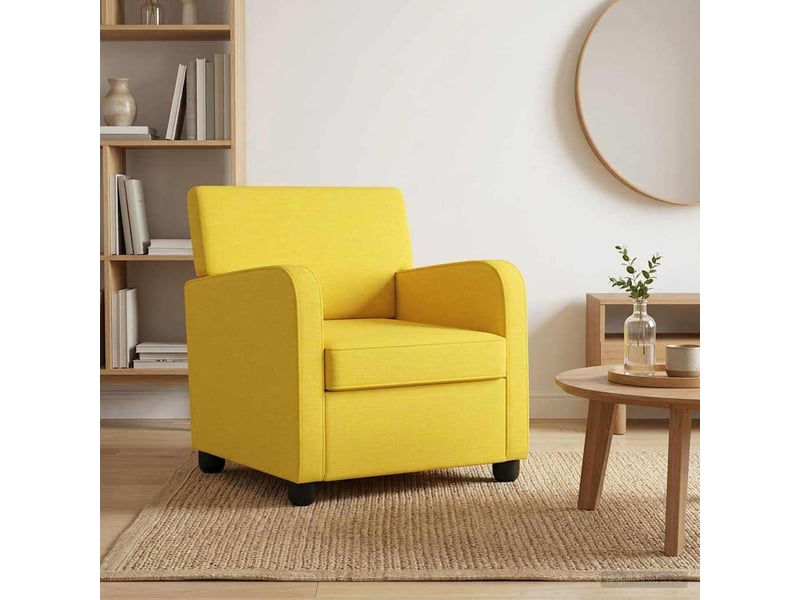  Vidaxl fauteuil jaune clair tissu  - Conforama B