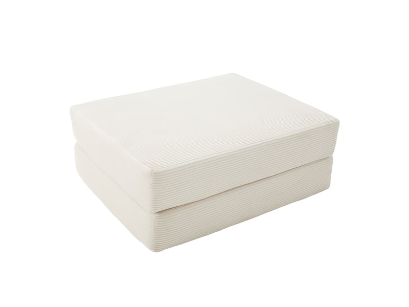  Pouf convertible en velours côtelé, fauteuil pliable modulable, mousse confortable, design gain de place  - Conforama E