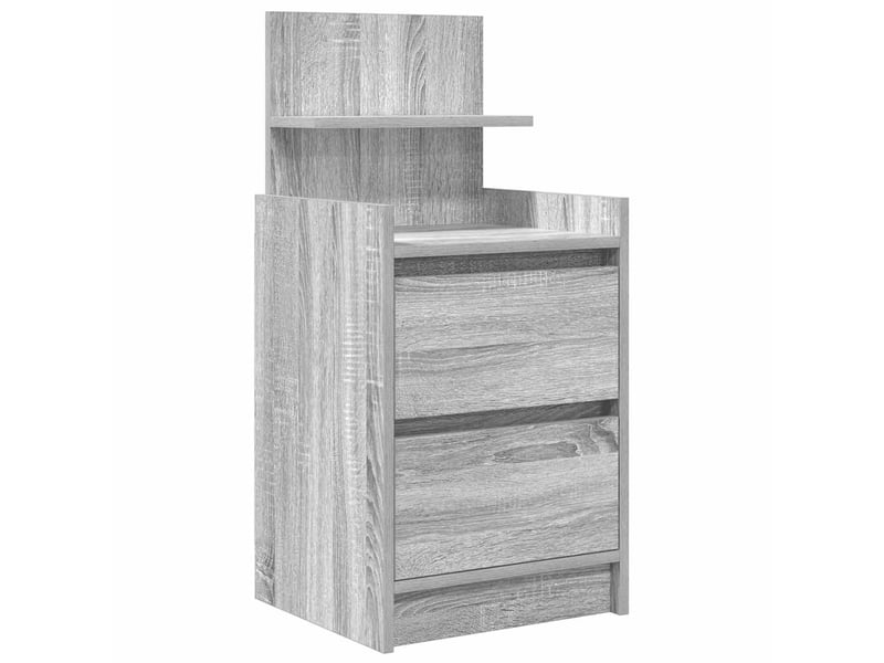  Lot de 2 tables de chevet - cabinet de chevet - table de nuit avec 2 tiroirs sonoma gris 38x34x80 cm  - Conforama D