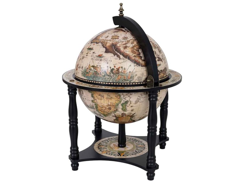  Meuble porte-bouteilles globe terrestre blanc l41,6 x 56 h cm  - Conforama D