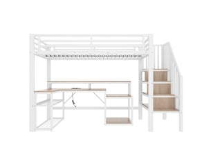 Lit mezzanine 90x200 cm <strong>ZOVIRA</strong> <strong></strong> coloris blanc