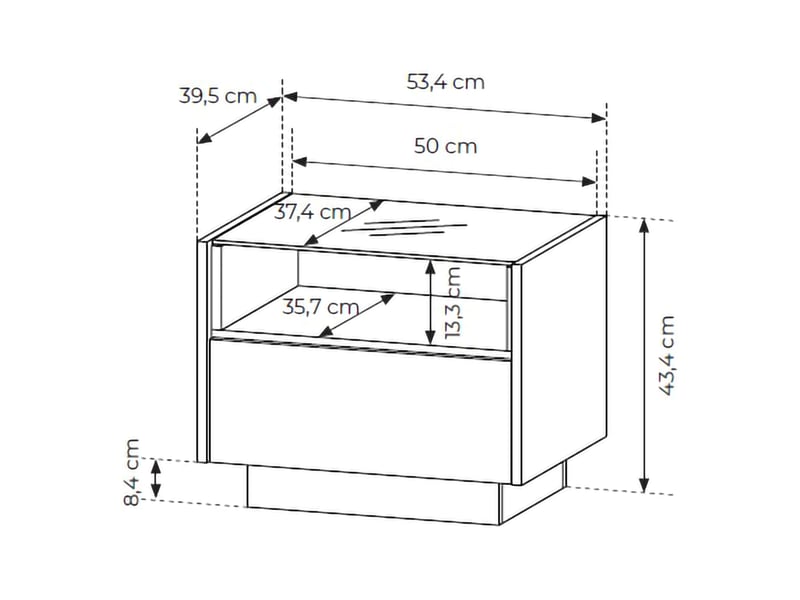  Table de chevet veirra, un tiroir, 53x40x43h cm marron clair Veirra - Conforama D