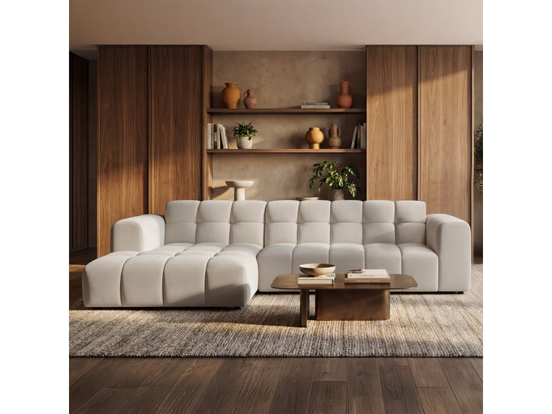 Selsey boloon - canapé d'angle - 300 cm - velours gris Boloon - Conforama B