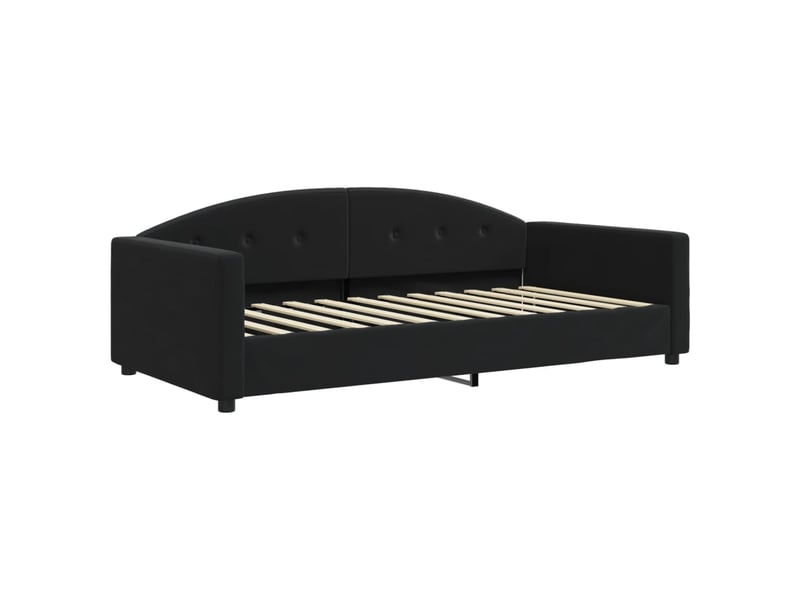  Lit simple- lit adulte -  lit de repos sans matelas noir 100x200 cm velours  - Conforama A