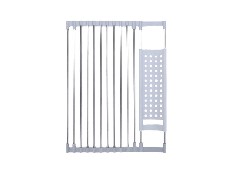  Égouttoir à vaisselle en inox – séchoir pliable et amovible, 43x29cm, gris  - Conforama A