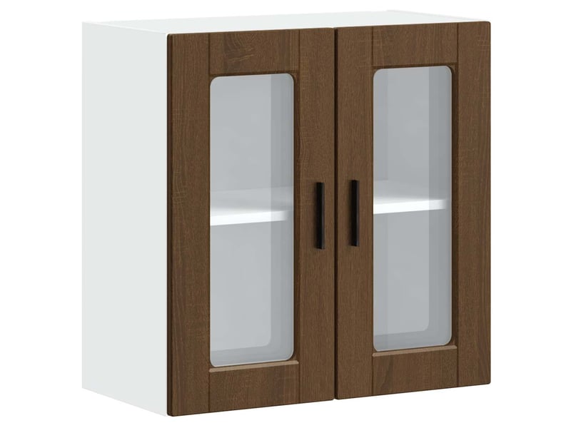  Armoire murale de cuisine et porte en verre porto chêne marron shl2392  - Conforama A