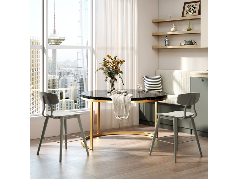  Table basse gigogne 2 pièces noir effet marbre structure métal doré cravdom  - Conforama D