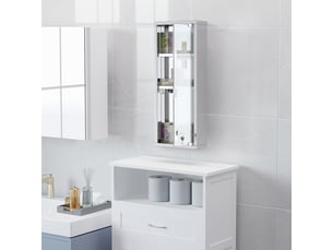 Armoire à pharmacie 20x12x58cm en acier inoxydable avec verre dépoli argent, armoire de premiers secours idéale pour la maison et le bureau