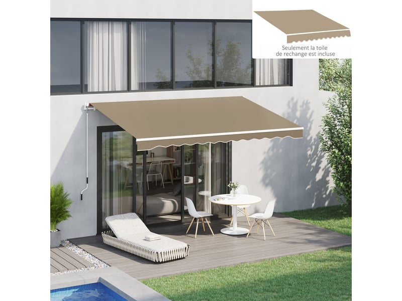  Toile de rechange, toile de remplacement 382x240cm beige  - Conforama C