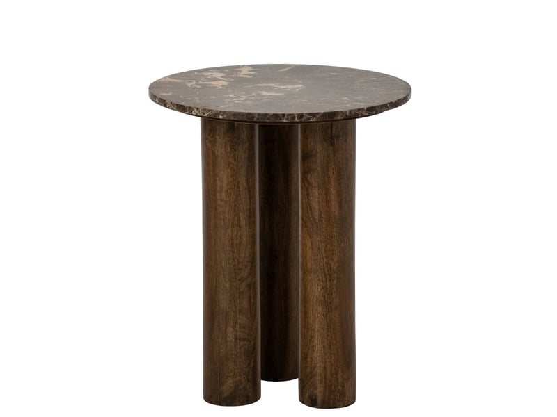  Table d'appoint en marbre isaak 60cm marron  - Conforama B