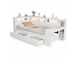 Lit combiné 90x200 cm coloris blanc