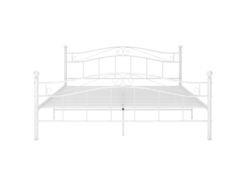  Lit double- lit adulte -  cadre de lit blanc métal 200x200 cm  - Conforama B