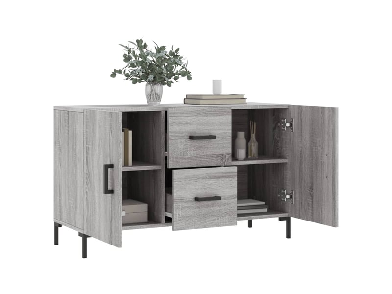  Buffet - bahut - meuble de rangement sonoma gris 100x36x60 cm bois d'ingénierie  - Conforama D