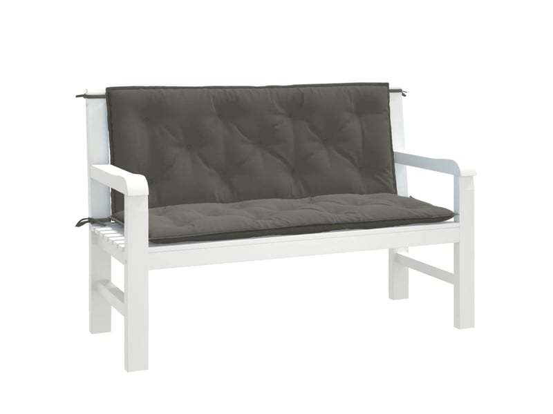  Lot de 2 coussins de banc de jardin, coussins d'assise gris foncé mélangé tissu cf58663  - Conforama B